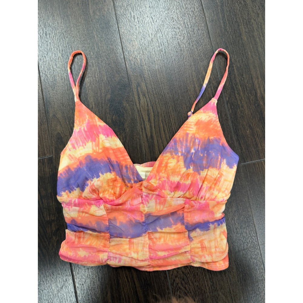 Y2K Indie Urban Outfitters Sunset Tie Dye Mesh Cami S